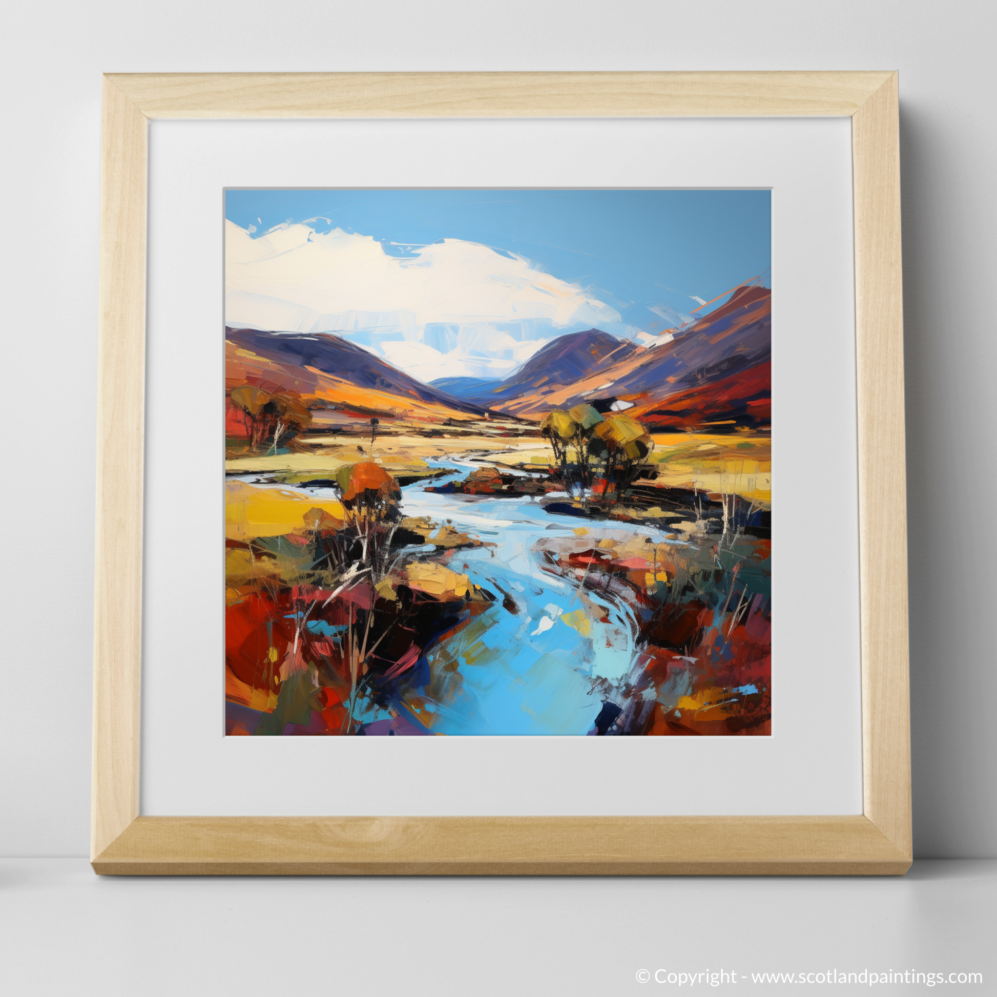 Art Print of Glen Esk, Angus with a natural frame