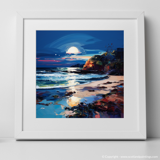 Art Print of Seilebost Beach at dusk with a white frame