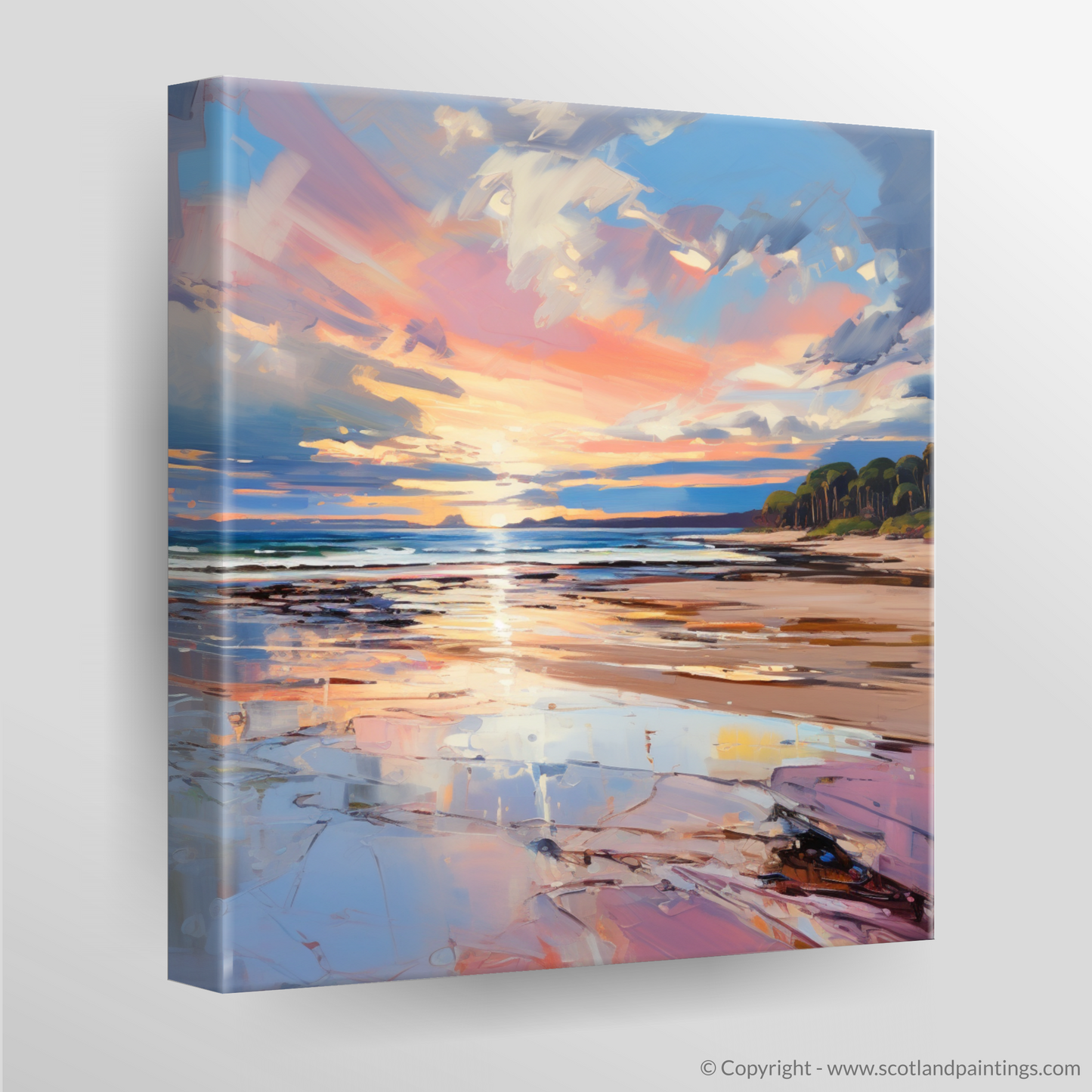 Canvas Print of Longniddry Beach at sunset