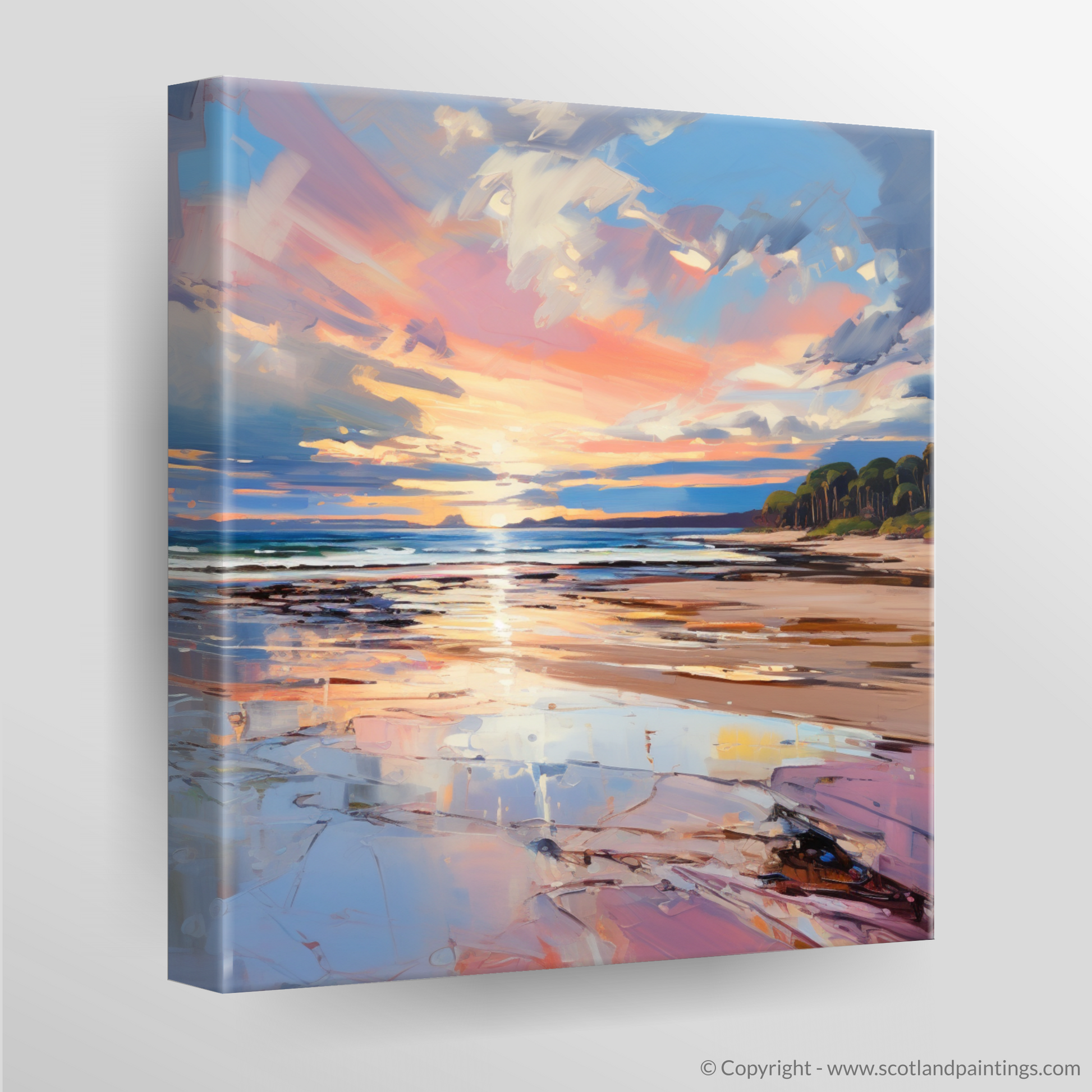 Canvas Print of Longniddry Beach at sunset