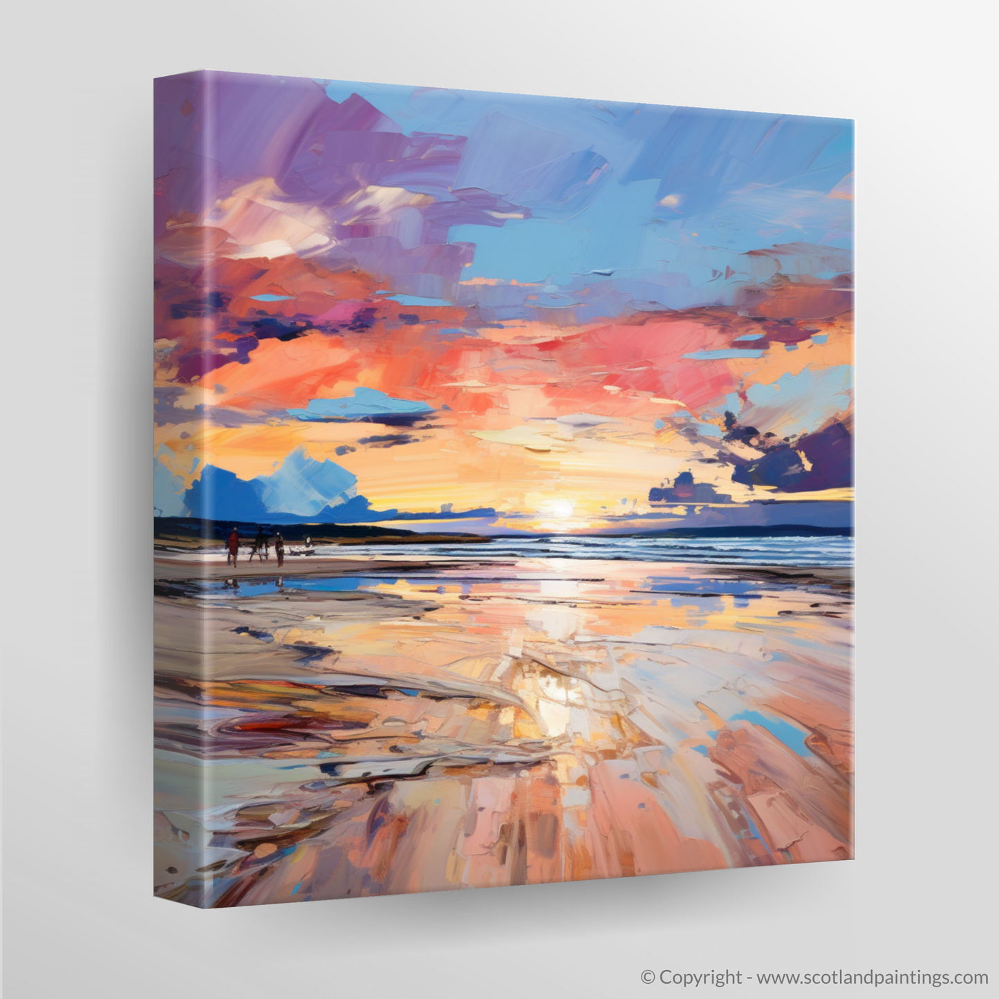 Canvas Print of Longniddry Beach at sunset