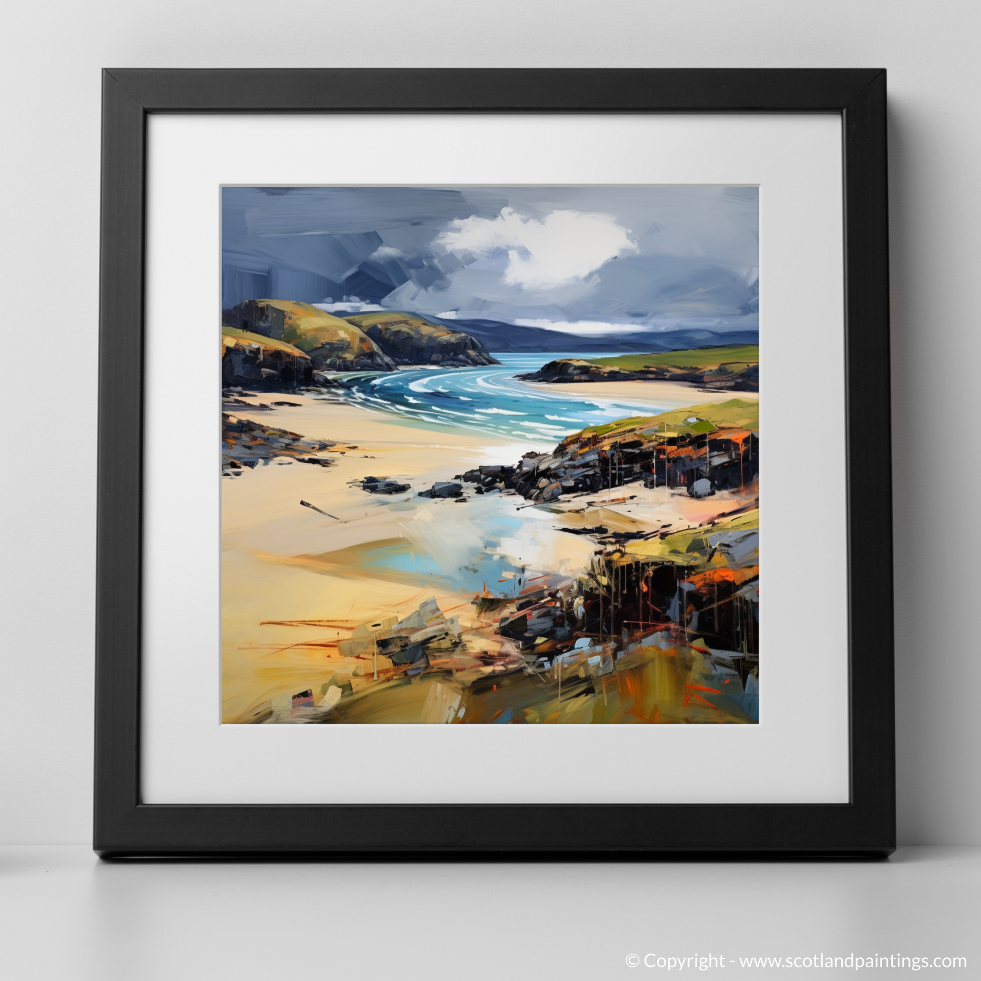 Art Print of Balnakeil Bay, Durness, Sutherland with a black frame