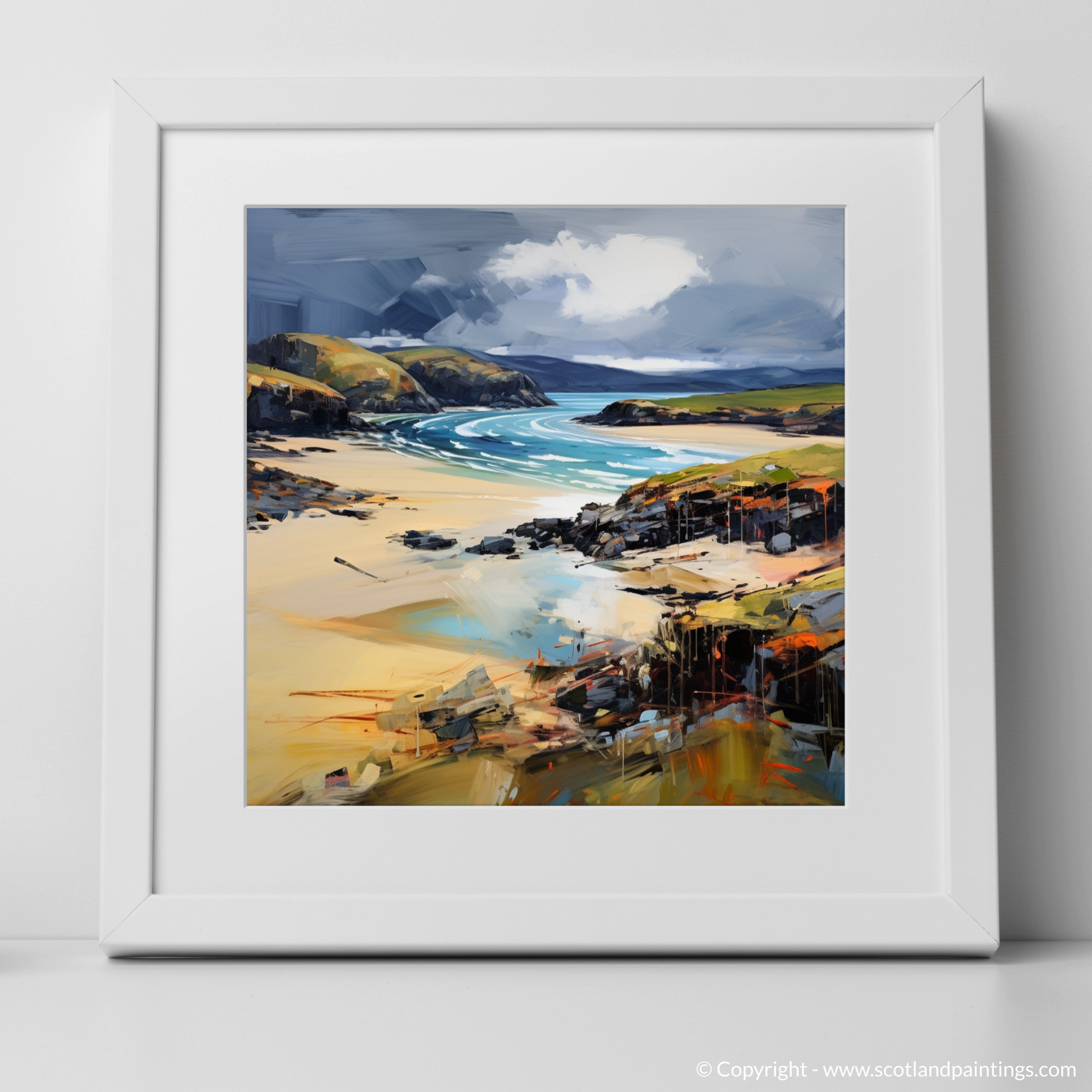 Art Print of Balnakeil Bay, Durness, Sutherland with a white frame