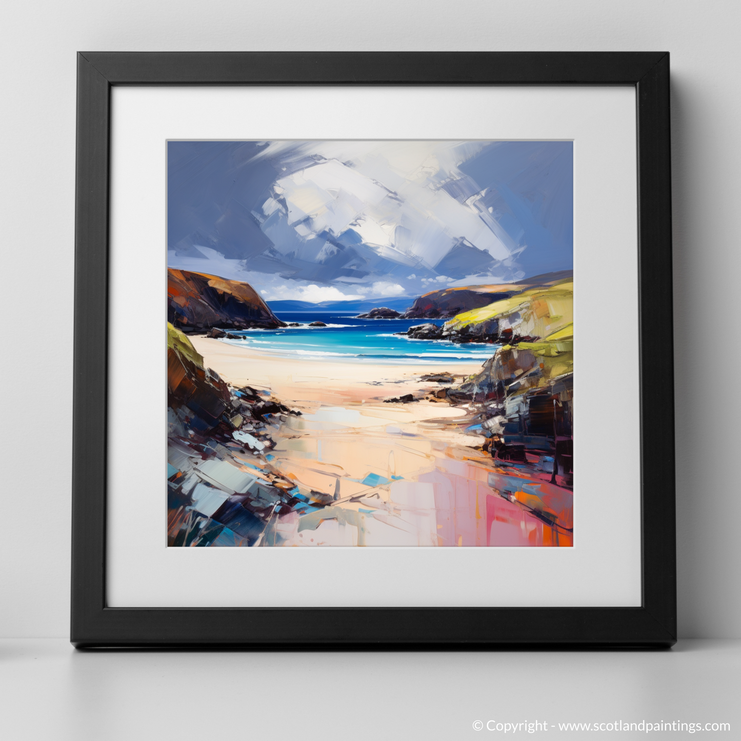 Art Print of Balnakeil Bay, Durness, Sutherland with a black frame