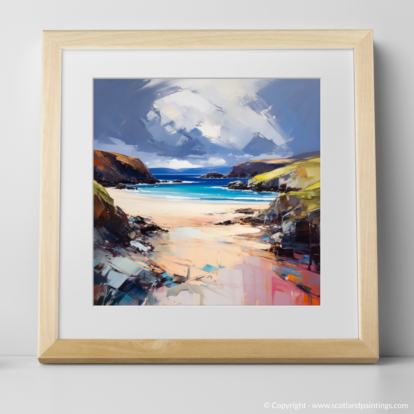 Art Print of Balnakeil Bay, Durness, Sutherland with a natural frame