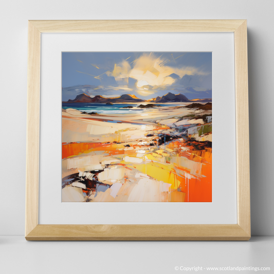 Art Print of Mellon Udrigle Beach at golden hour with a natural frame