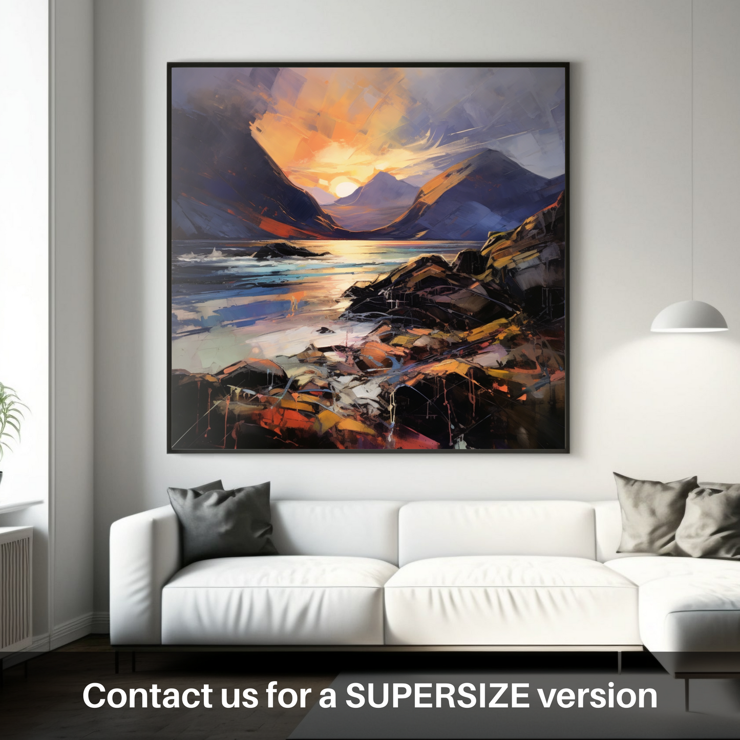 Huge supersize print of Elgol Bay at sunset