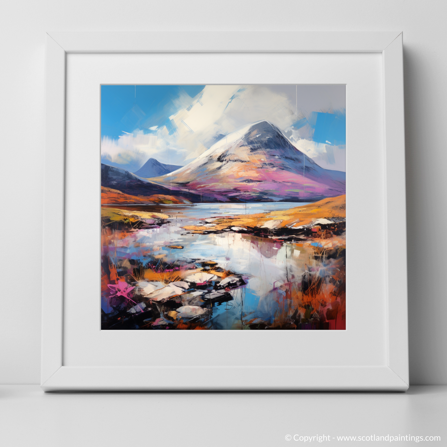 Art Print of Beinn Alligin, Wester Ross with a white frame