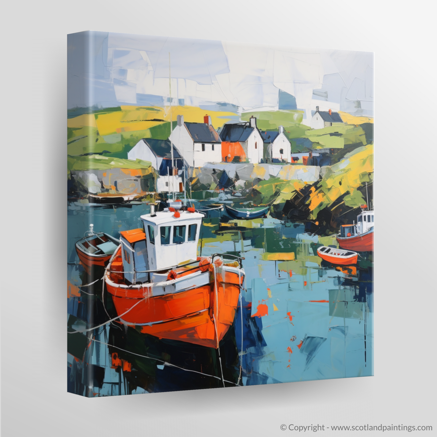 Painting and Art Print of Portnahaven Harbour, Isle of Islay entitled ...