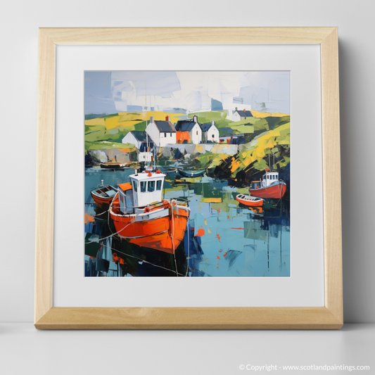Art Print of Portnahaven Harbour, Isle of Islay with a natural frame