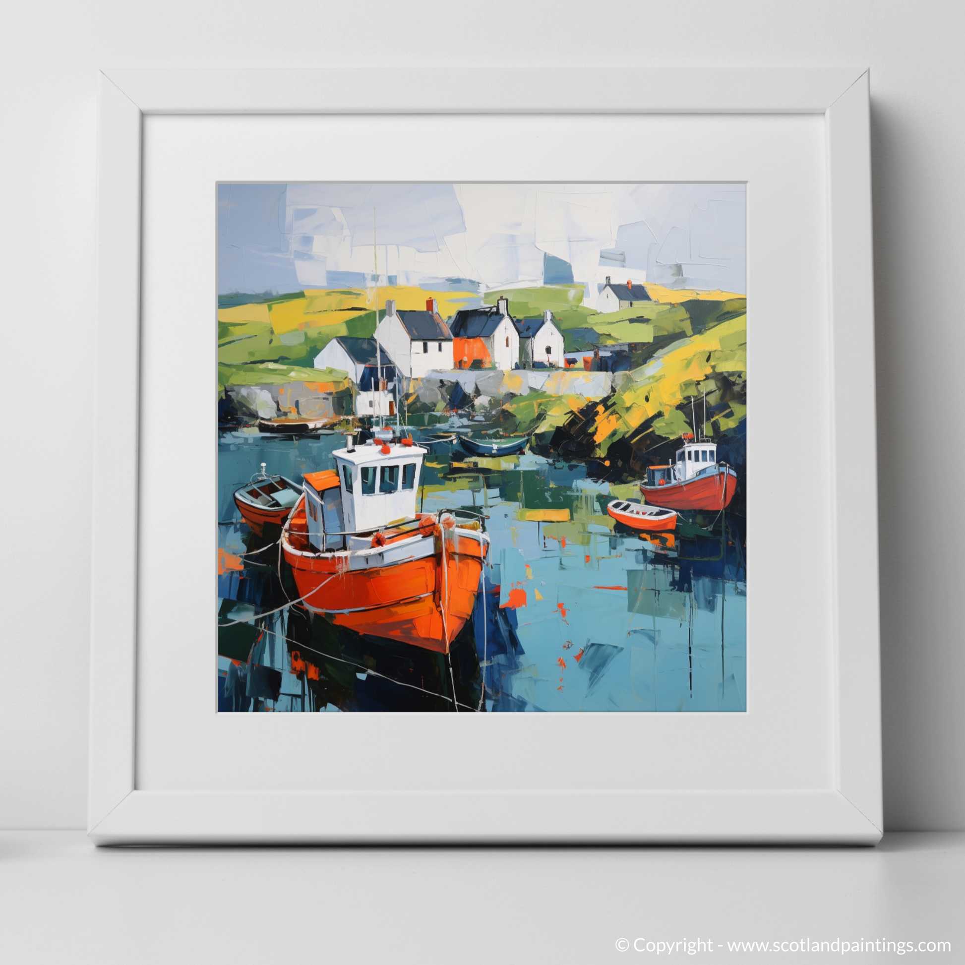 Art Print of Portnahaven Harbour, Isle of Islay with a white frame