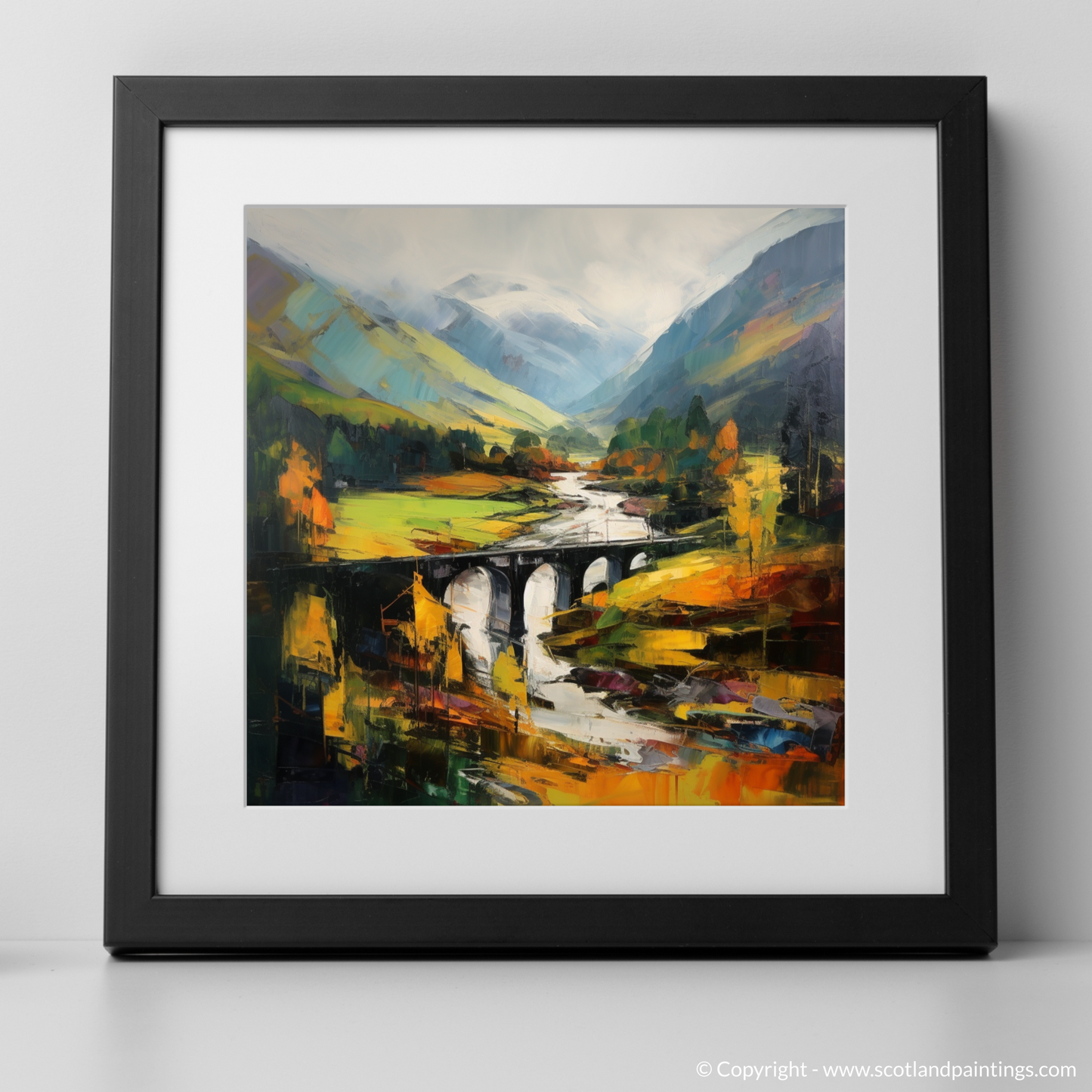 Painting and Art Print of Glenfinnan, Highlands. Autumnal Embrace of Glenfinnan.