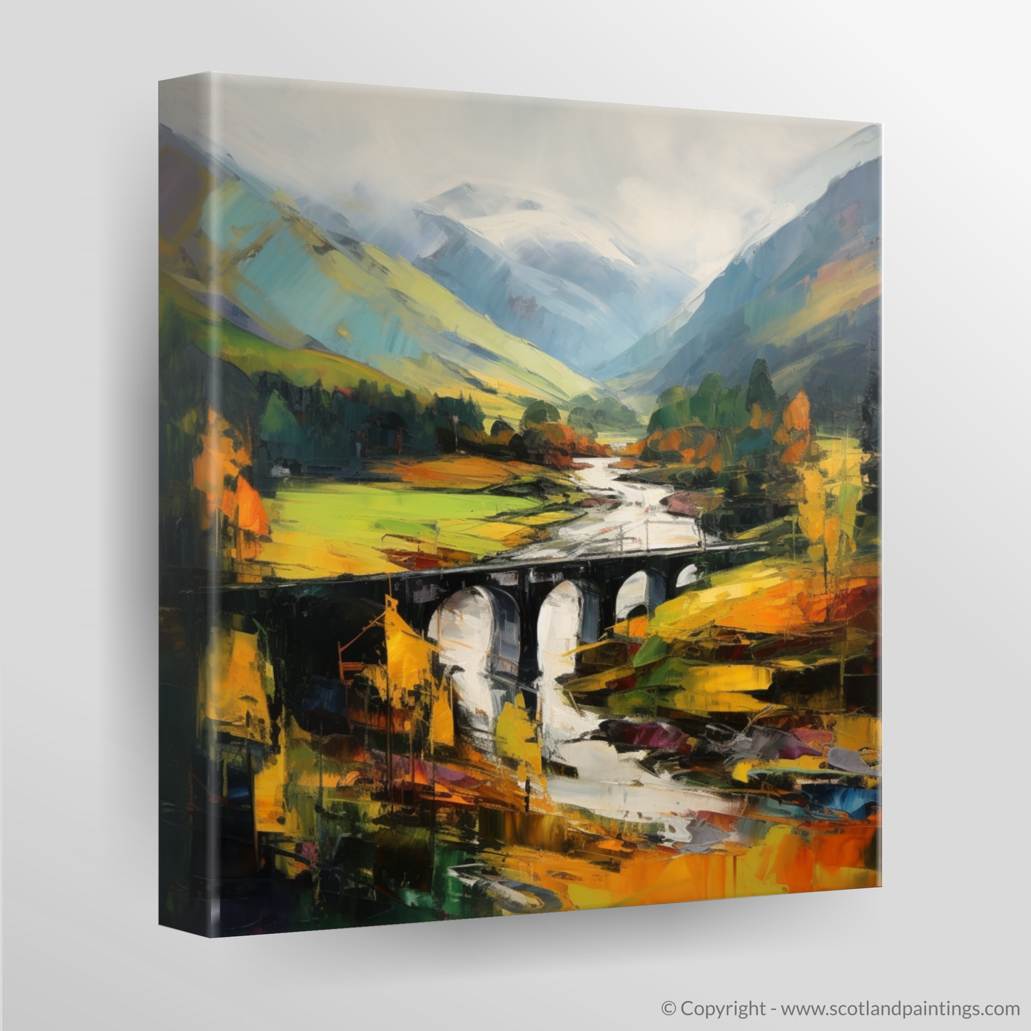 Painting and Art Print of Glenfinnan, Highlands. Autumnal Embrace of Glenfinnan.