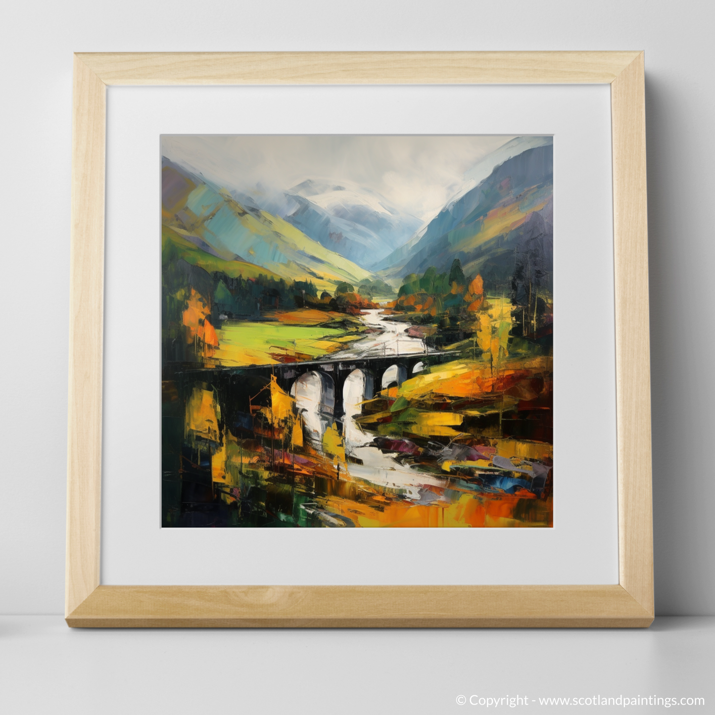 Painting and Art Print of Glenfinnan, Highlands. Autumnal Embrace of Glenfinnan.