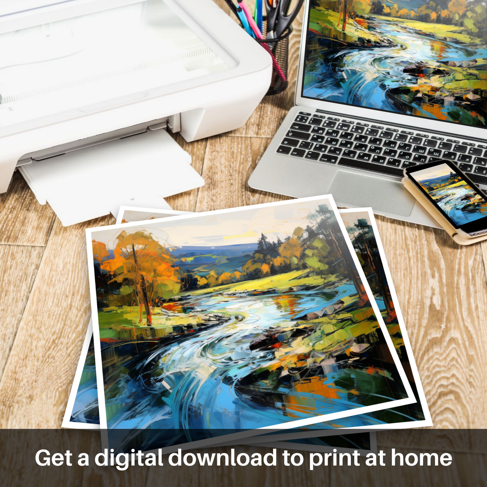 Downloadable and printable picture of River Lyon, Perthshire
