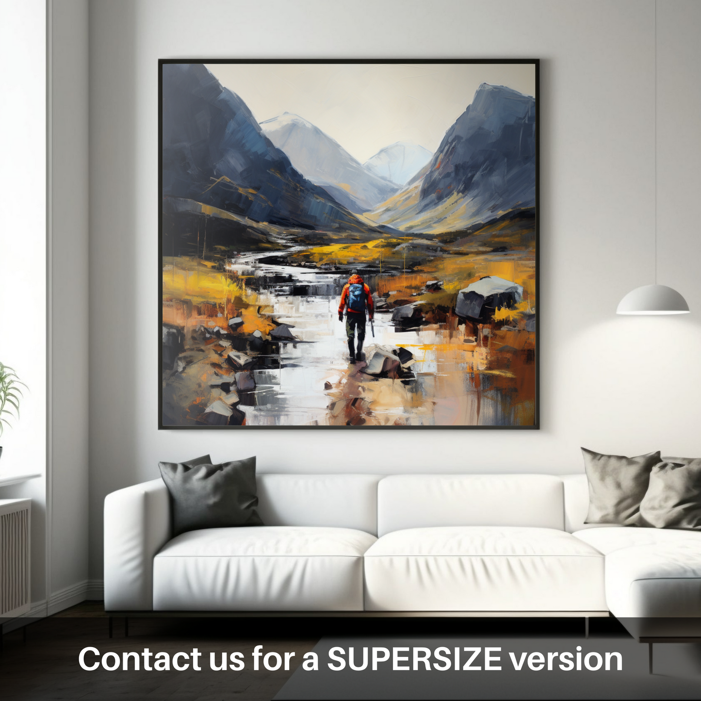 Huge supersize print of Walker crossing River Coe in Glencoe