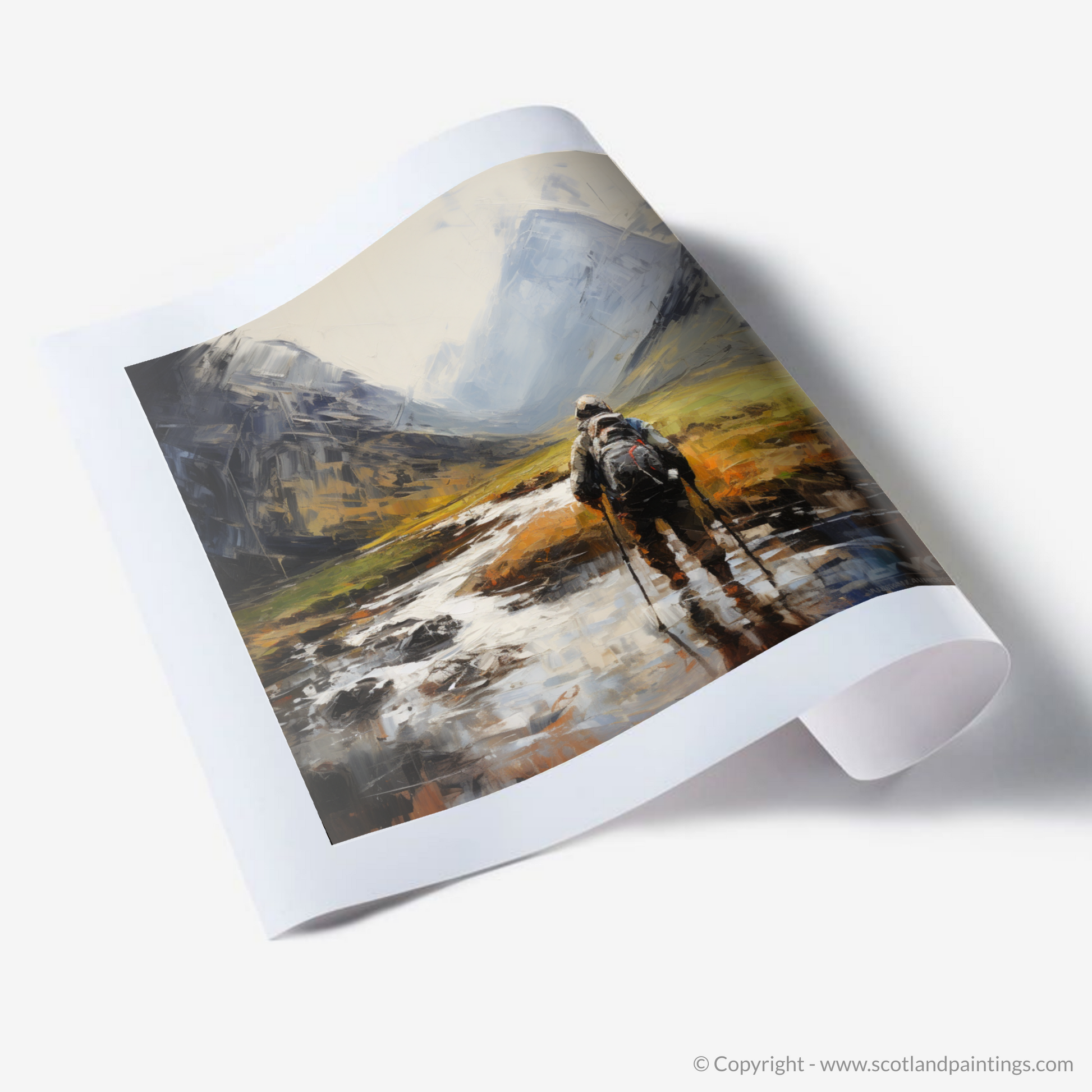 Art Print of Walker crossing River Coe in Glencoe