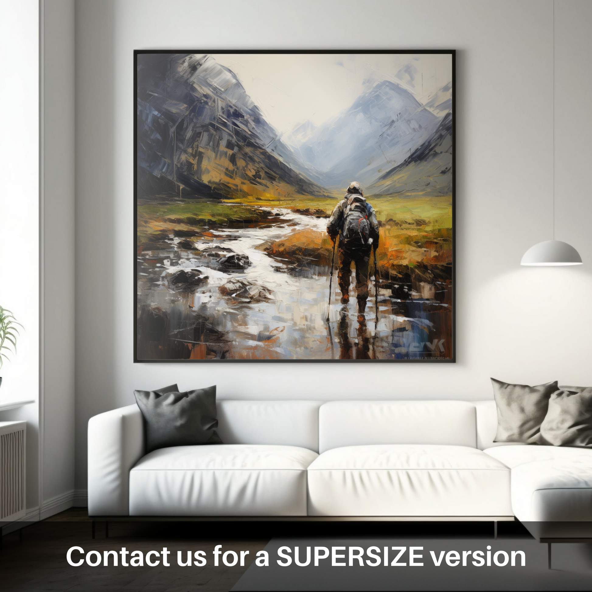 Huge supersize print of Walker crossing River Coe in Glencoe