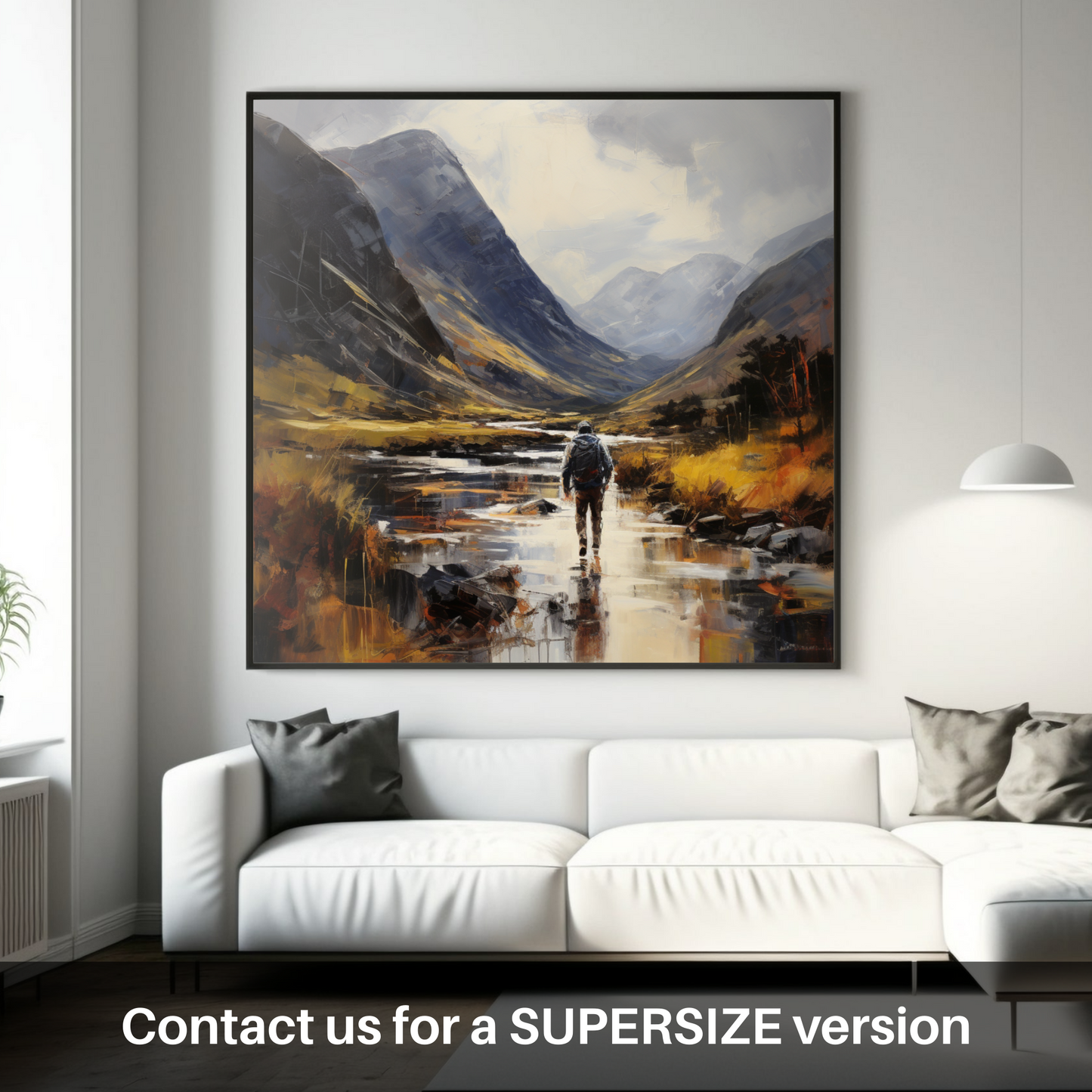 Huge supersize print of Walker crossing River Coe in Glencoe