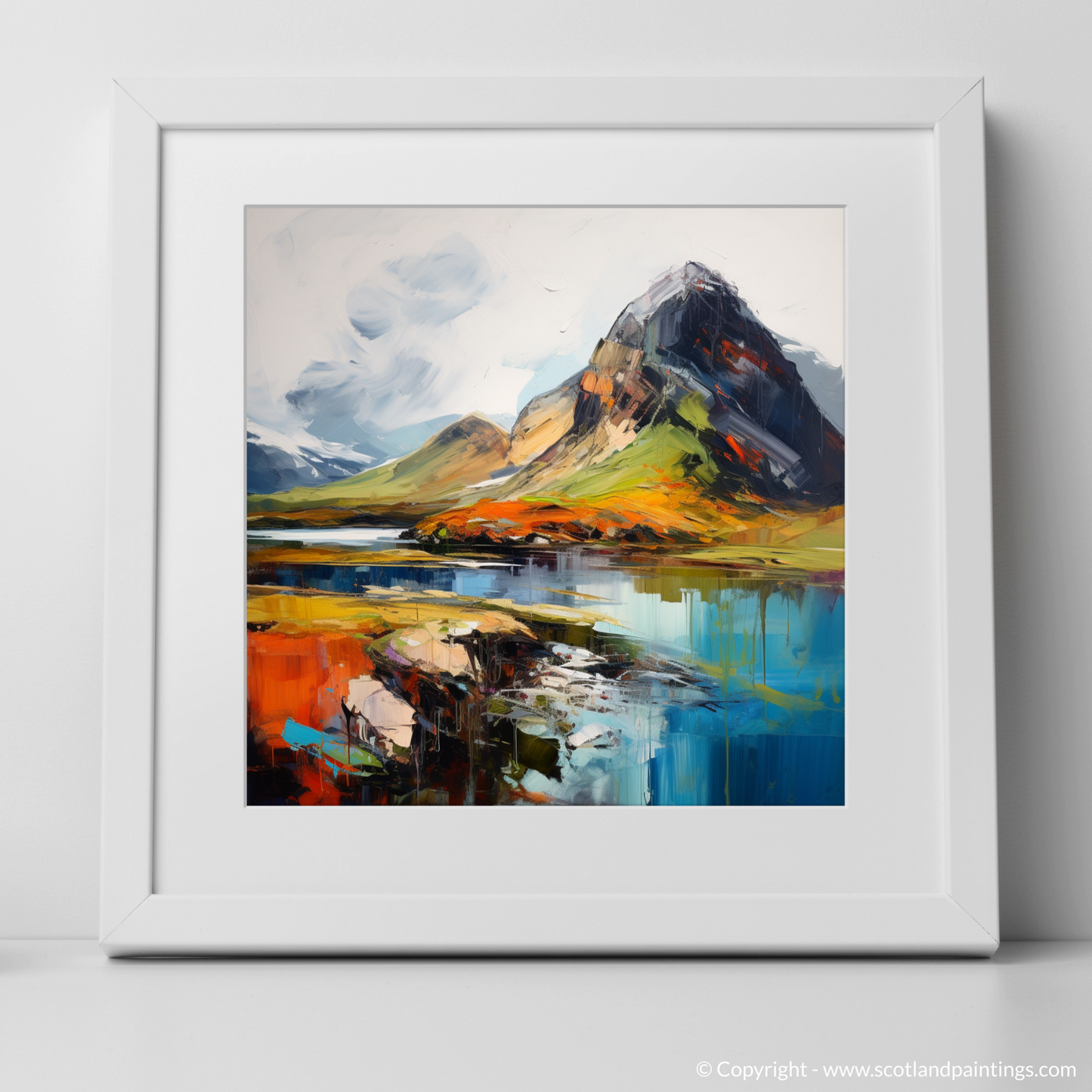 Art Print of Beinn Alligin, Wester Ross with a white frame