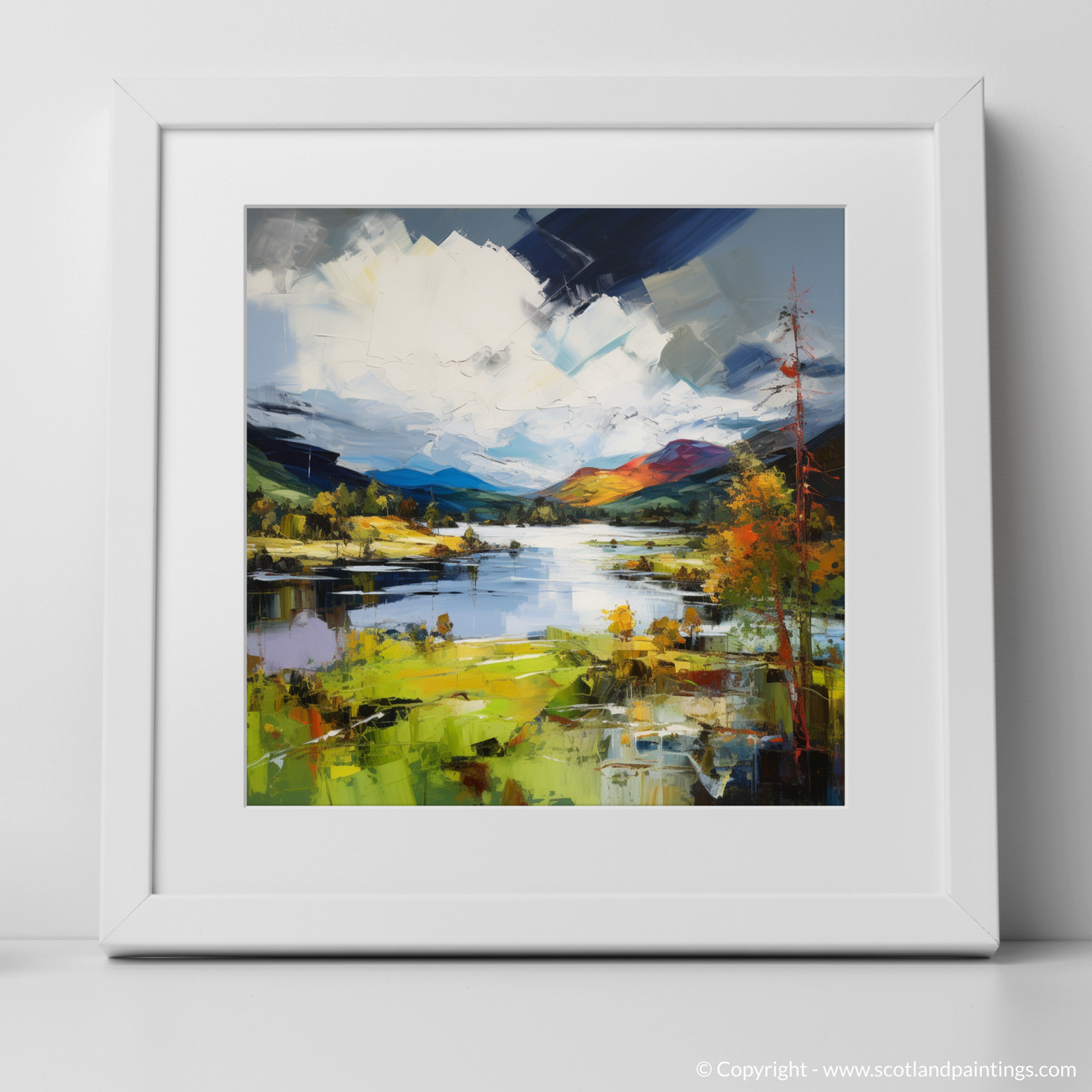 Art Print of Loch Awe, Argyll and Bute with a white frame