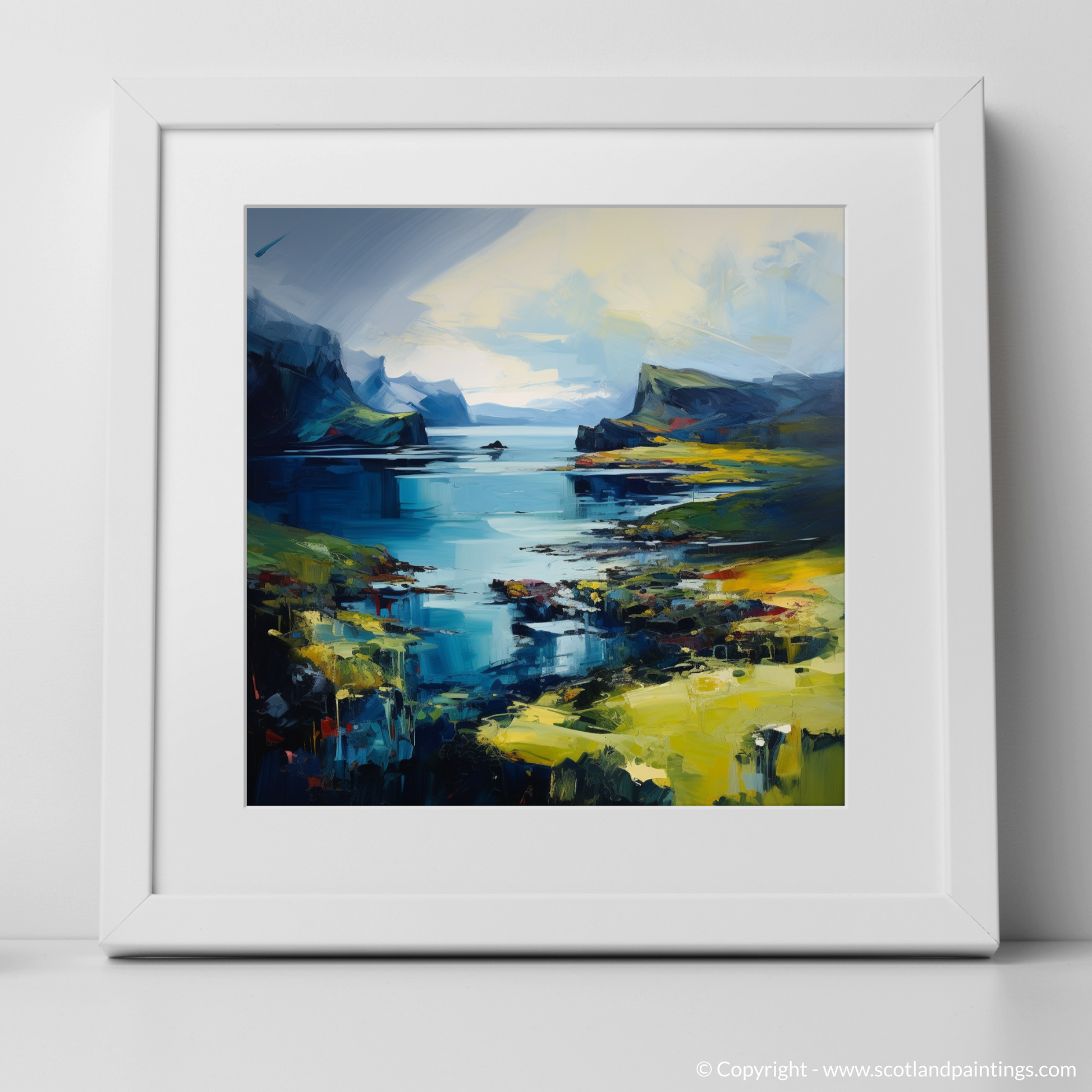 Art Print of Isle of Skye's smaller isles, Inner Hebrides with a white frame