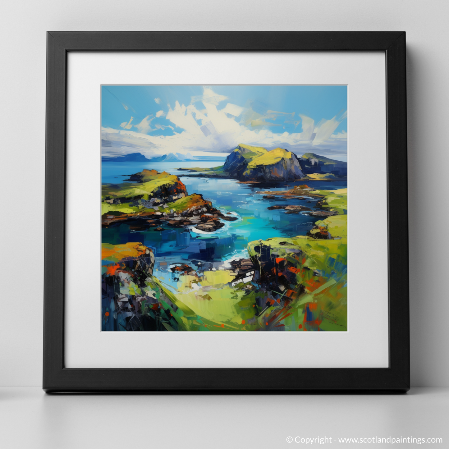 Art Print of Isle of Skye's smaller isles, Inner Hebrides with a black frame