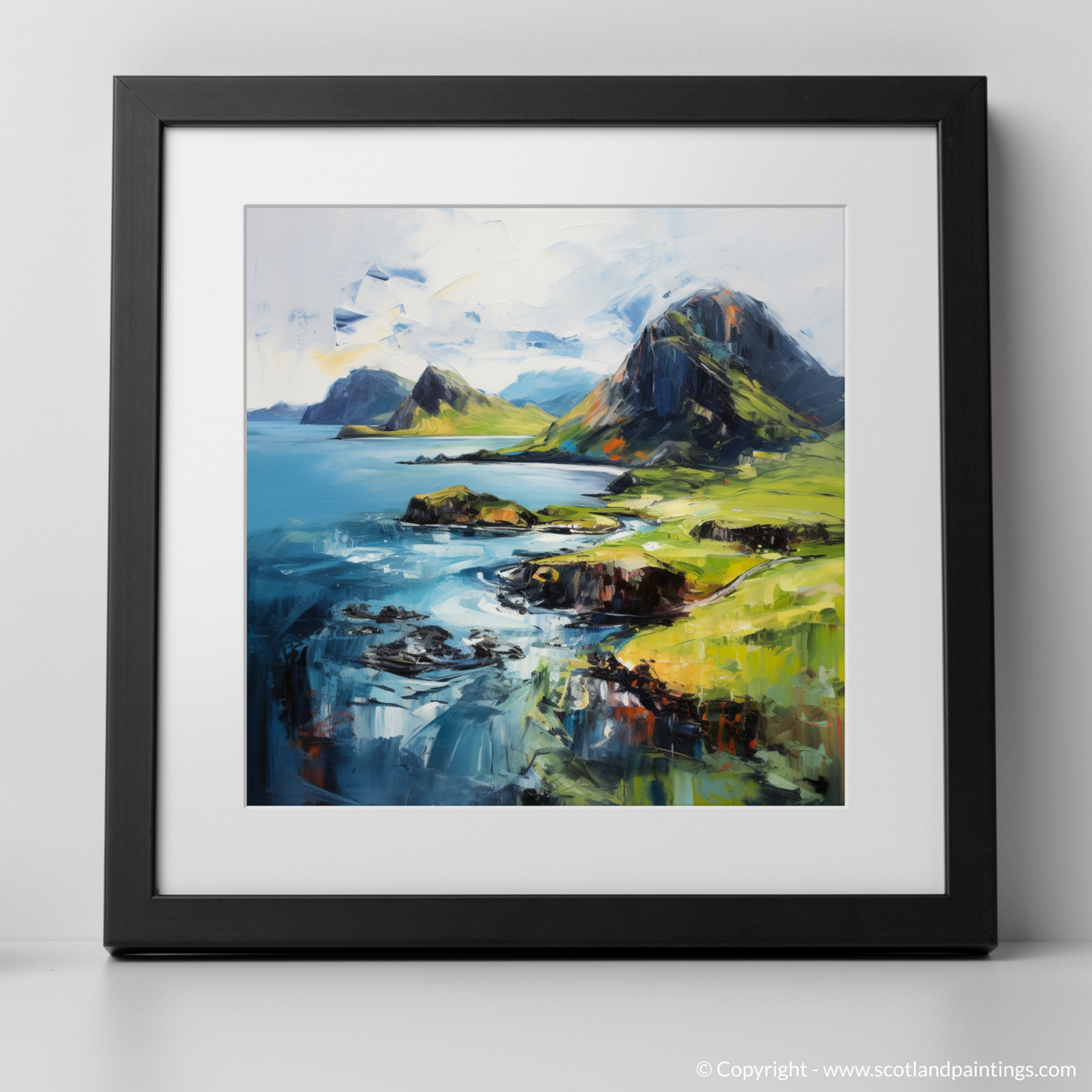 Art Print of Isle of Skye's smaller isles, Inner Hebrides with a black frame