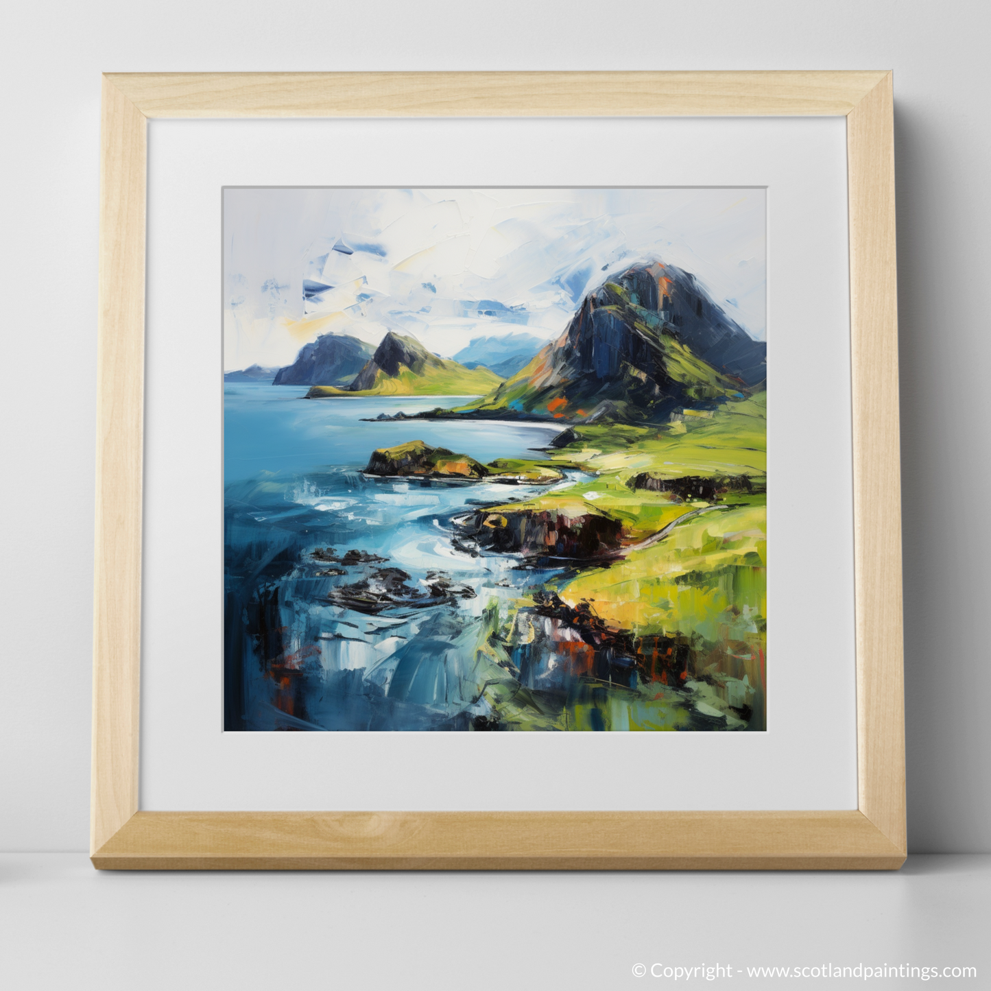 Art Print of Isle of Skye's smaller isles, Inner Hebrides with a natural frame