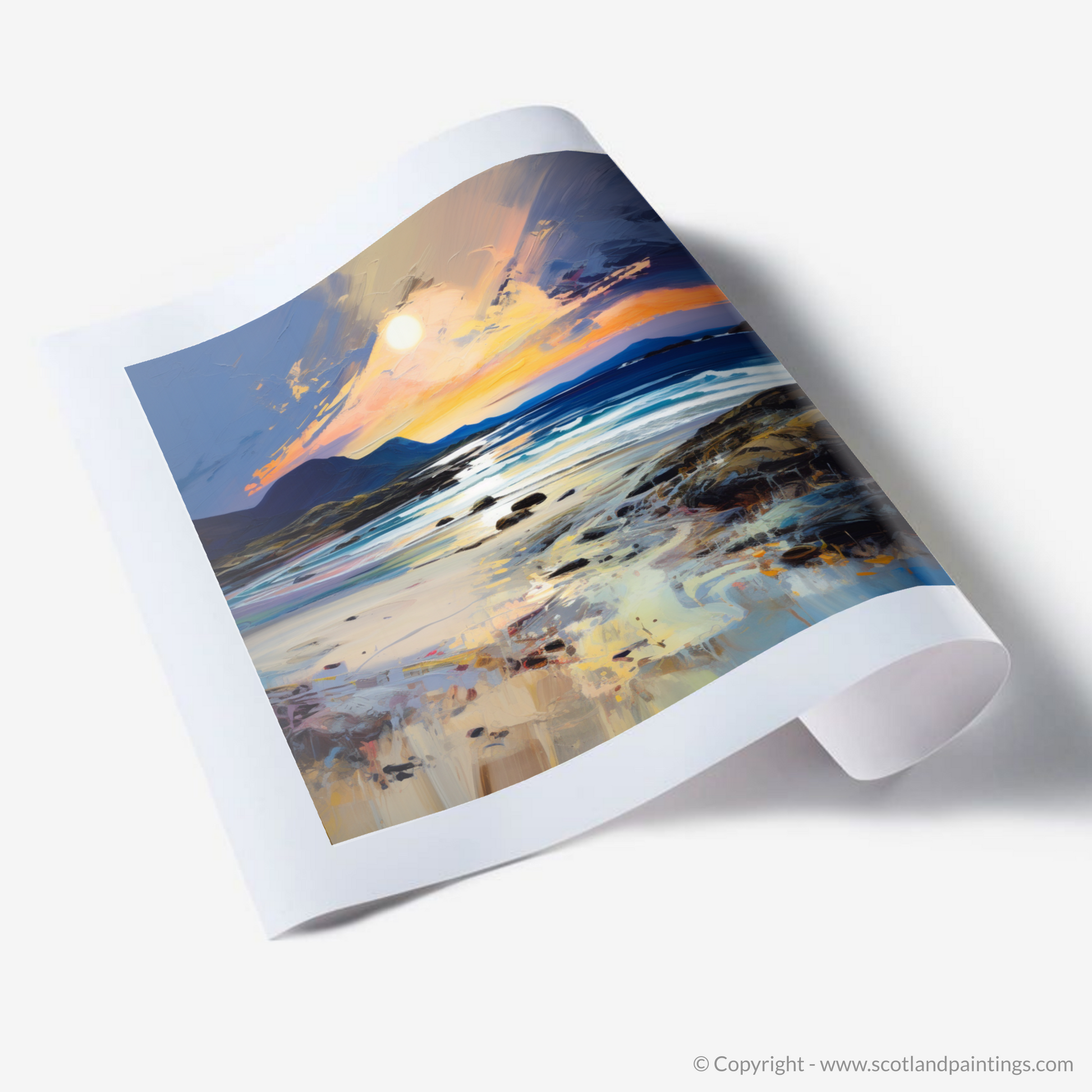 Art Print of Mellon Udrigle Beach at dusk