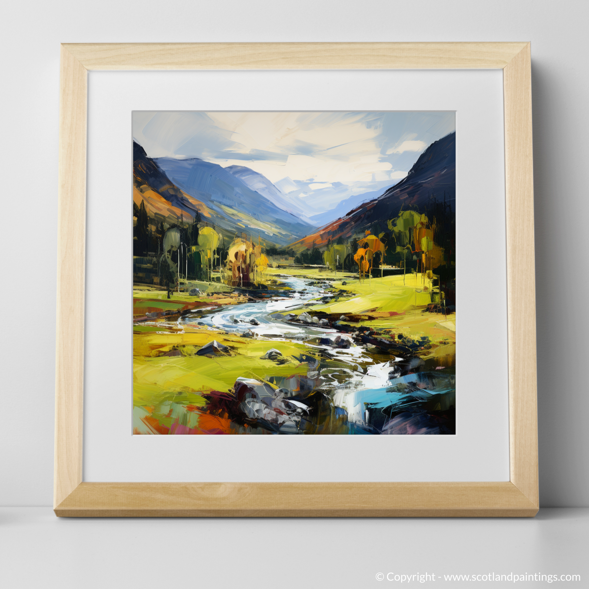 Art Print of Glen Lyon, Perthshire with a natural frame