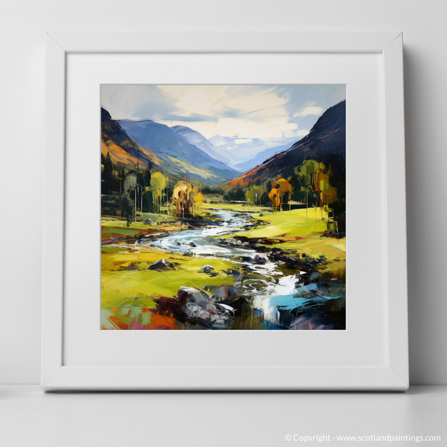 Art Print of Glen Lyon, Perthshire with a white frame