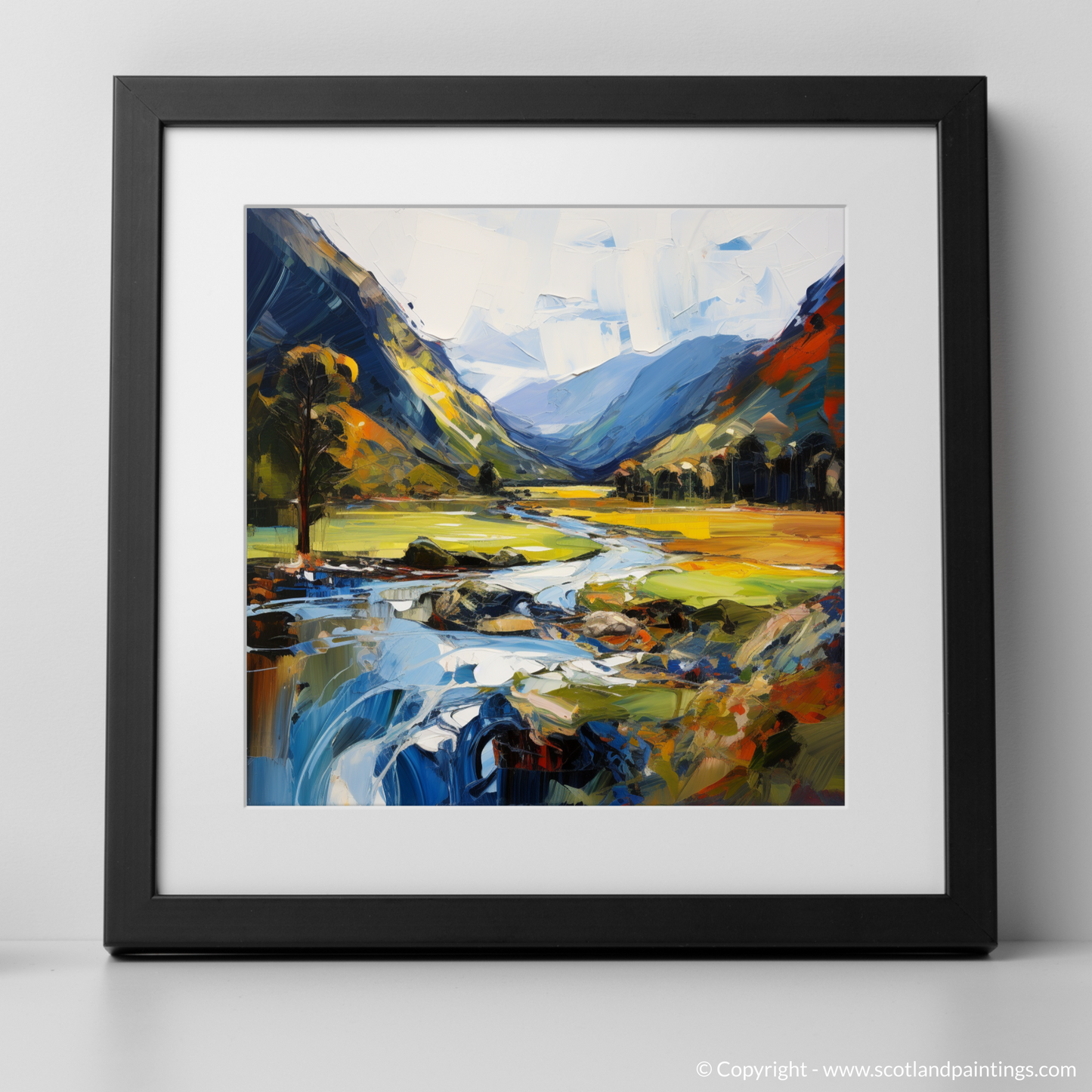 Art Print of Glen Lyon, Perthshire with a black frame