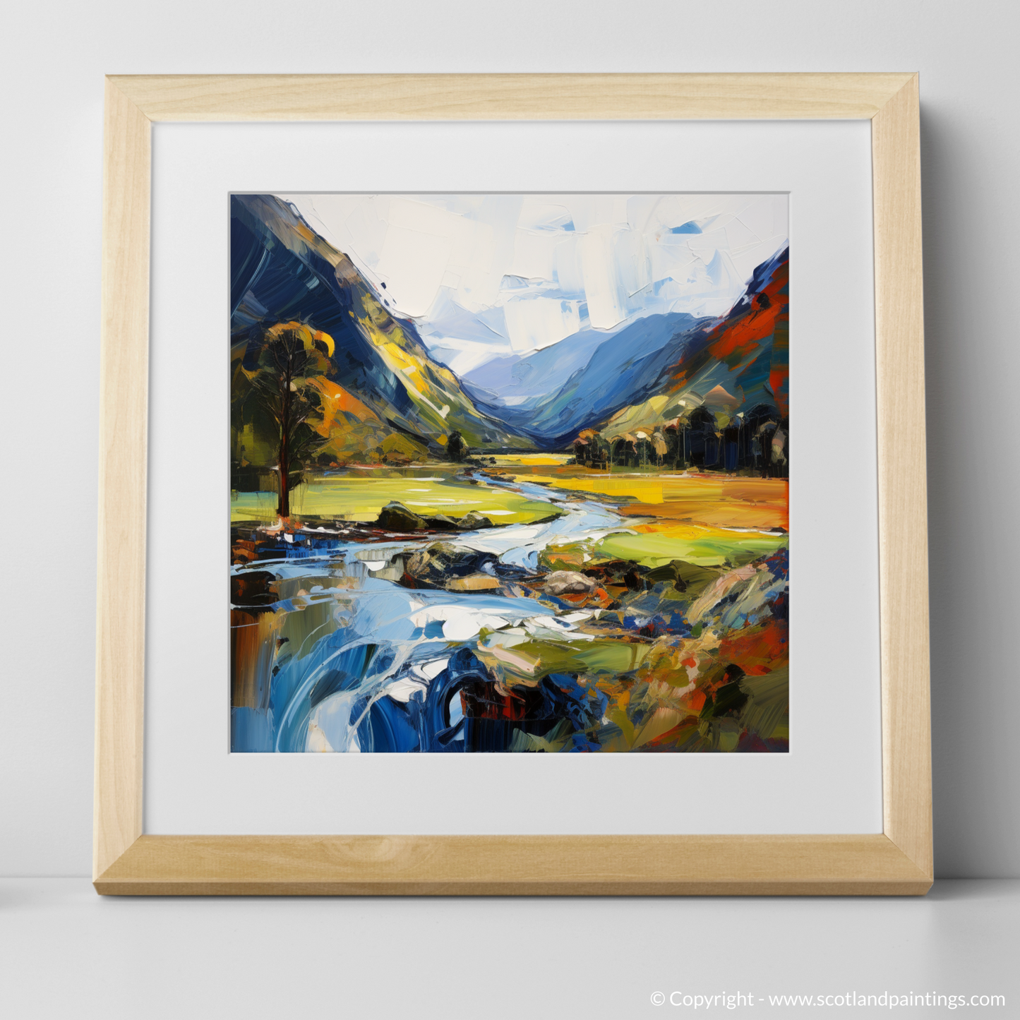 Art Print of Glen Lyon, Perthshire with a natural frame