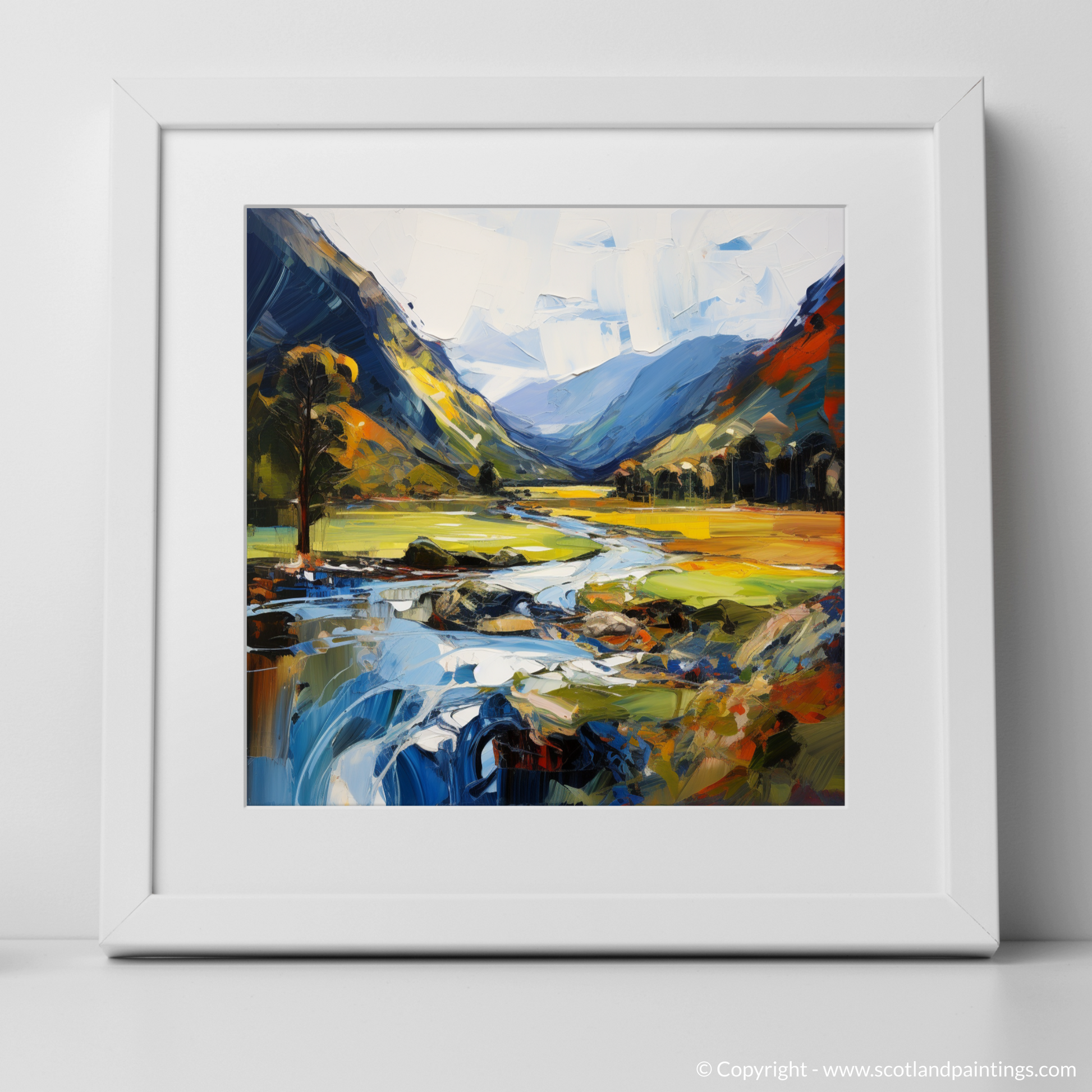 Art Print of Glen Lyon, Perthshire with a white frame