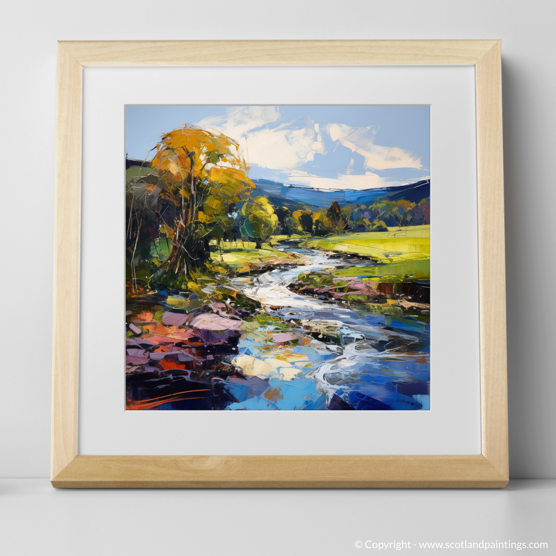 Art Print of River Deveron, Aberdeenshire with a natural frame