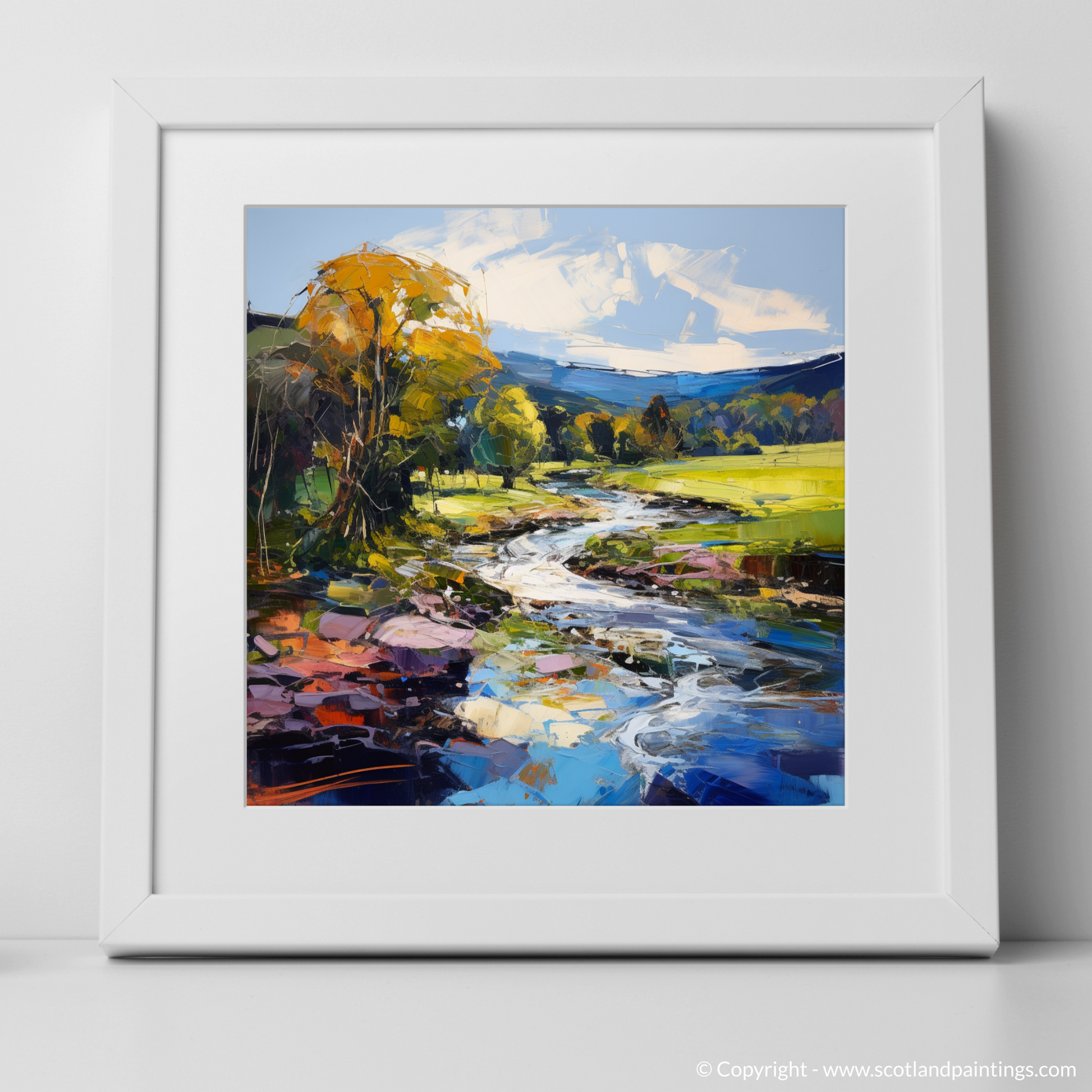 Art Print of River Deveron, Aberdeenshire with a white frame