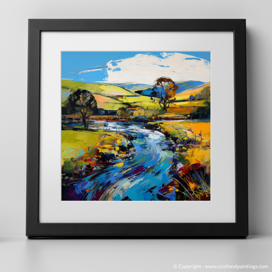 Art Print of River Deveron, Aberdeenshire with a black frame