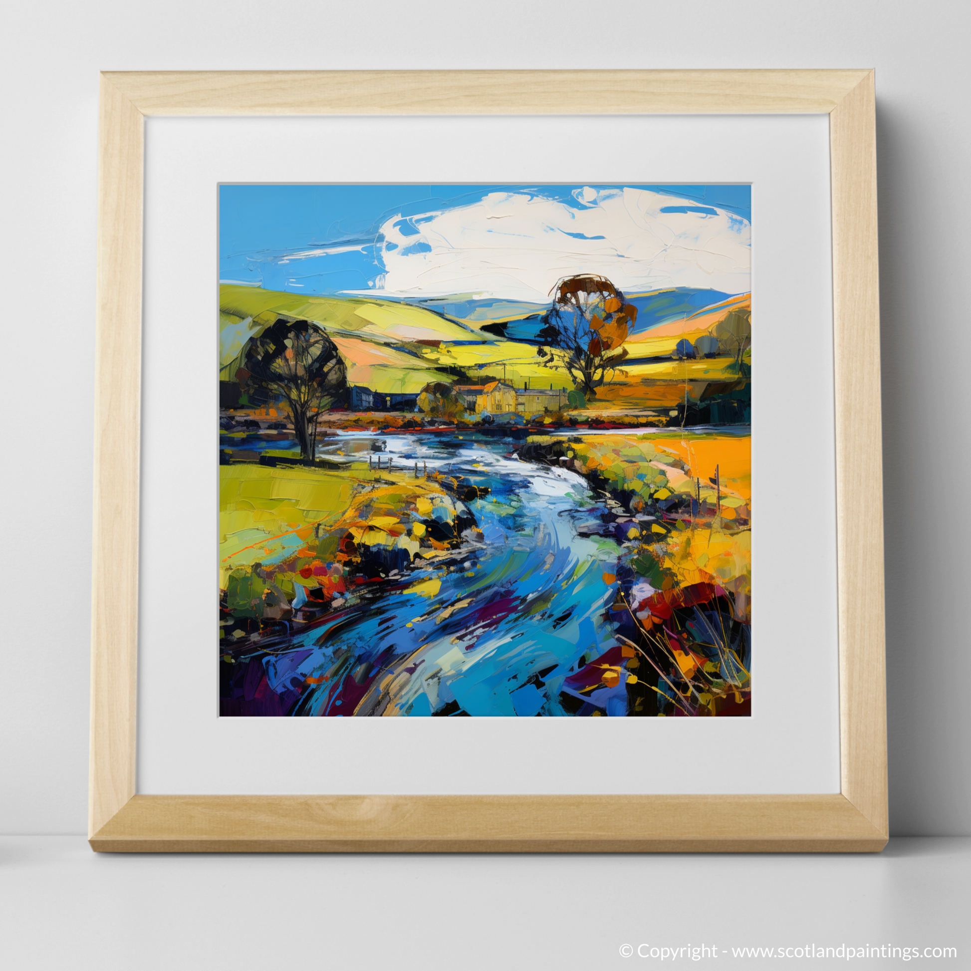 Art Print of River Deveron, Aberdeenshire with a natural frame