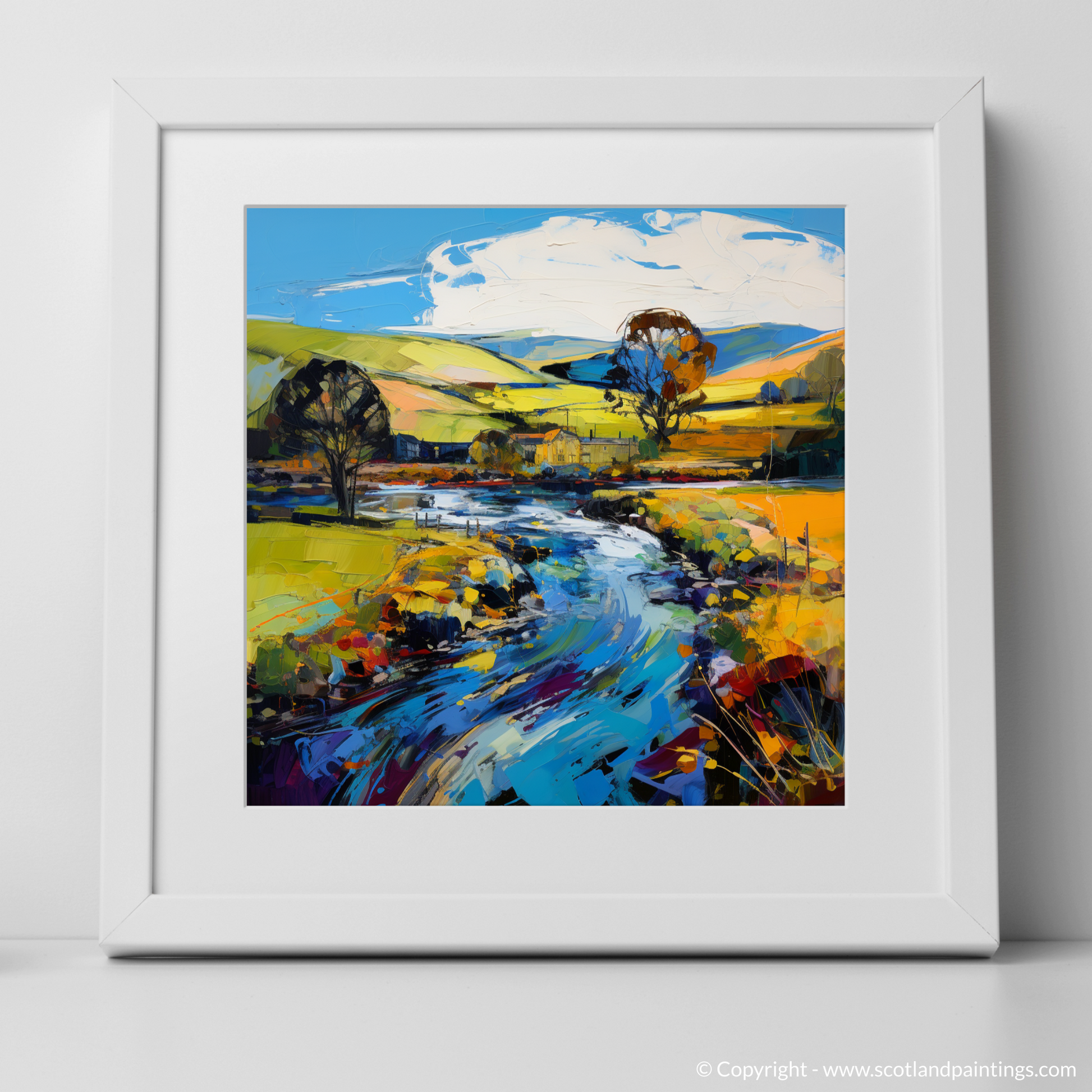 Art Print of River Deveron, Aberdeenshire with a white frame