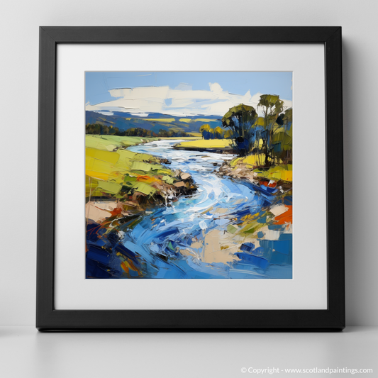 Art Print of River Deveron, Aberdeenshire with a black frame