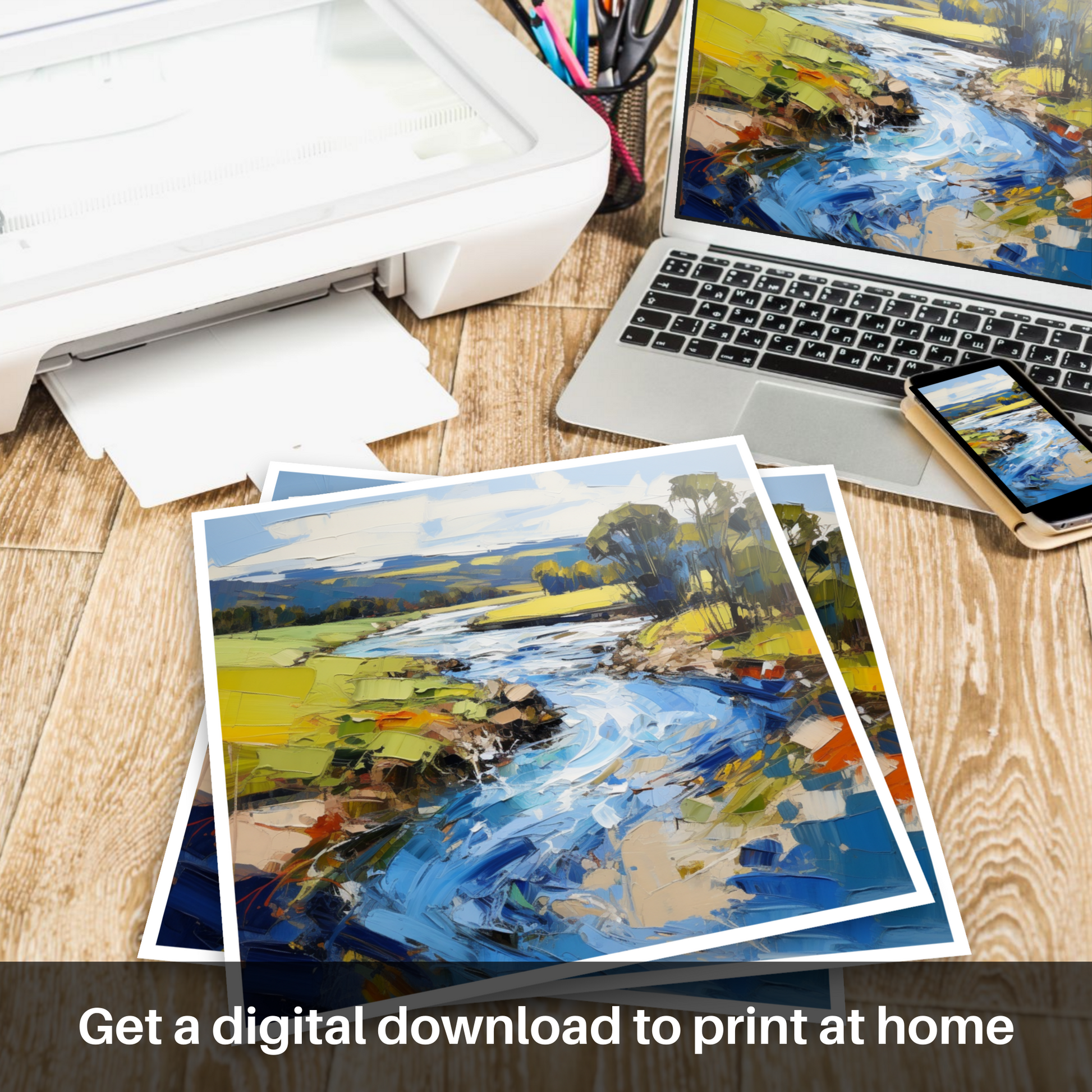 Downloadable and printable picture of River Deveron, Aberdeenshire