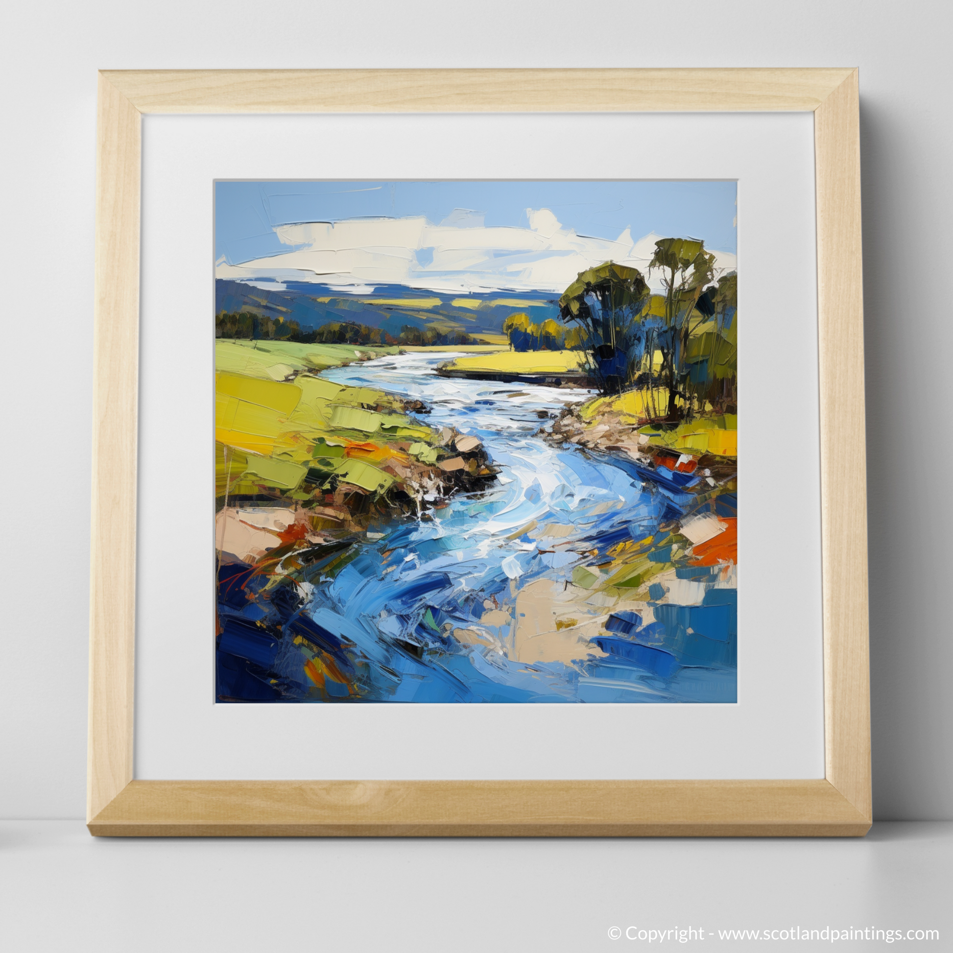 Art Print of River Deveron, Aberdeenshire with a natural frame