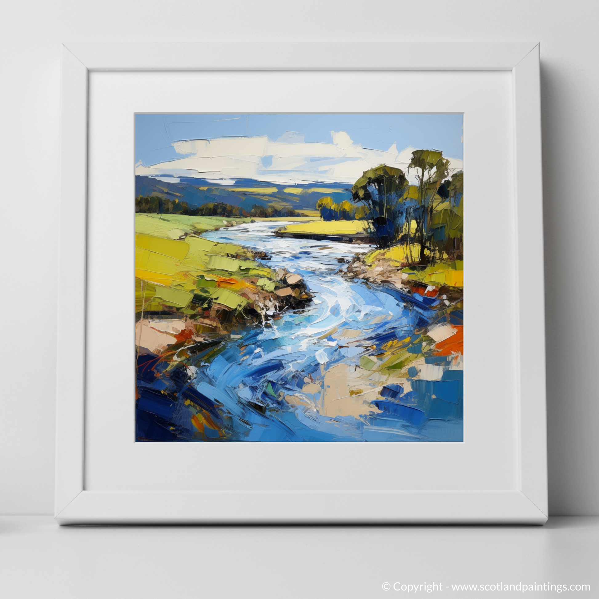 Art Print of River Deveron, Aberdeenshire with a white frame