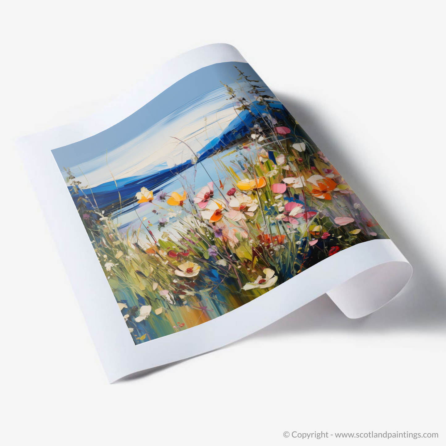 Art Print of Wildflowers by Loch Lomond