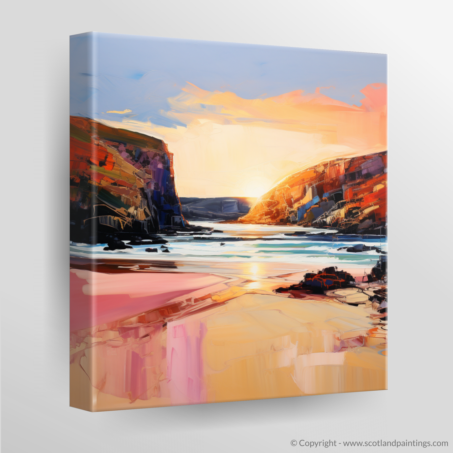 Canvas Print of Sandwood Bay at golden hour