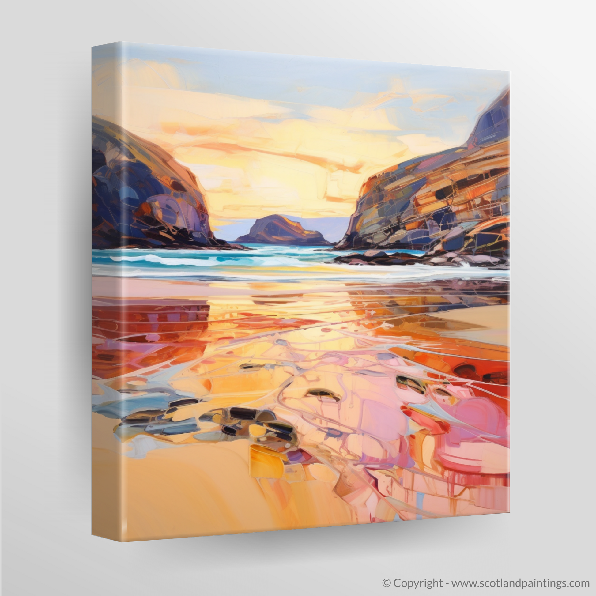 Canvas Print of Sandwood Bay at golden hour