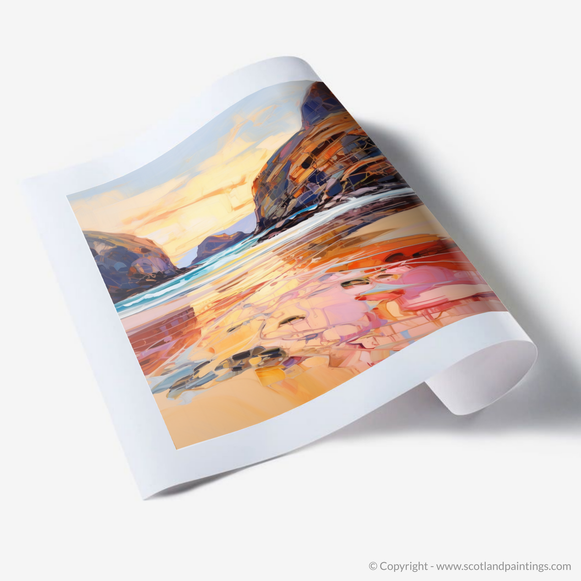 Art Print of Sandwood Bay at golden hour