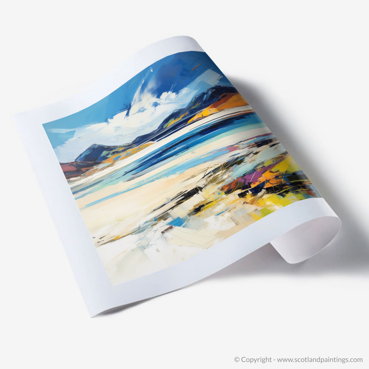 Painting and Art Print of Luskentyre Sands, Isle of Lewis. Expressionist Ode to Luskentyre Sands.