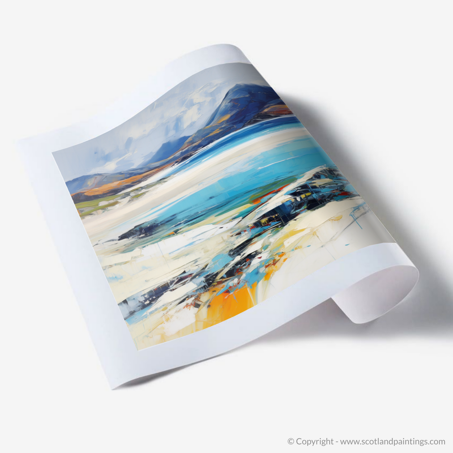 Painting and Art Print of Luskentyre Sands, Isle of Lewis. Expressionist Ode to Luskentyre Sands.